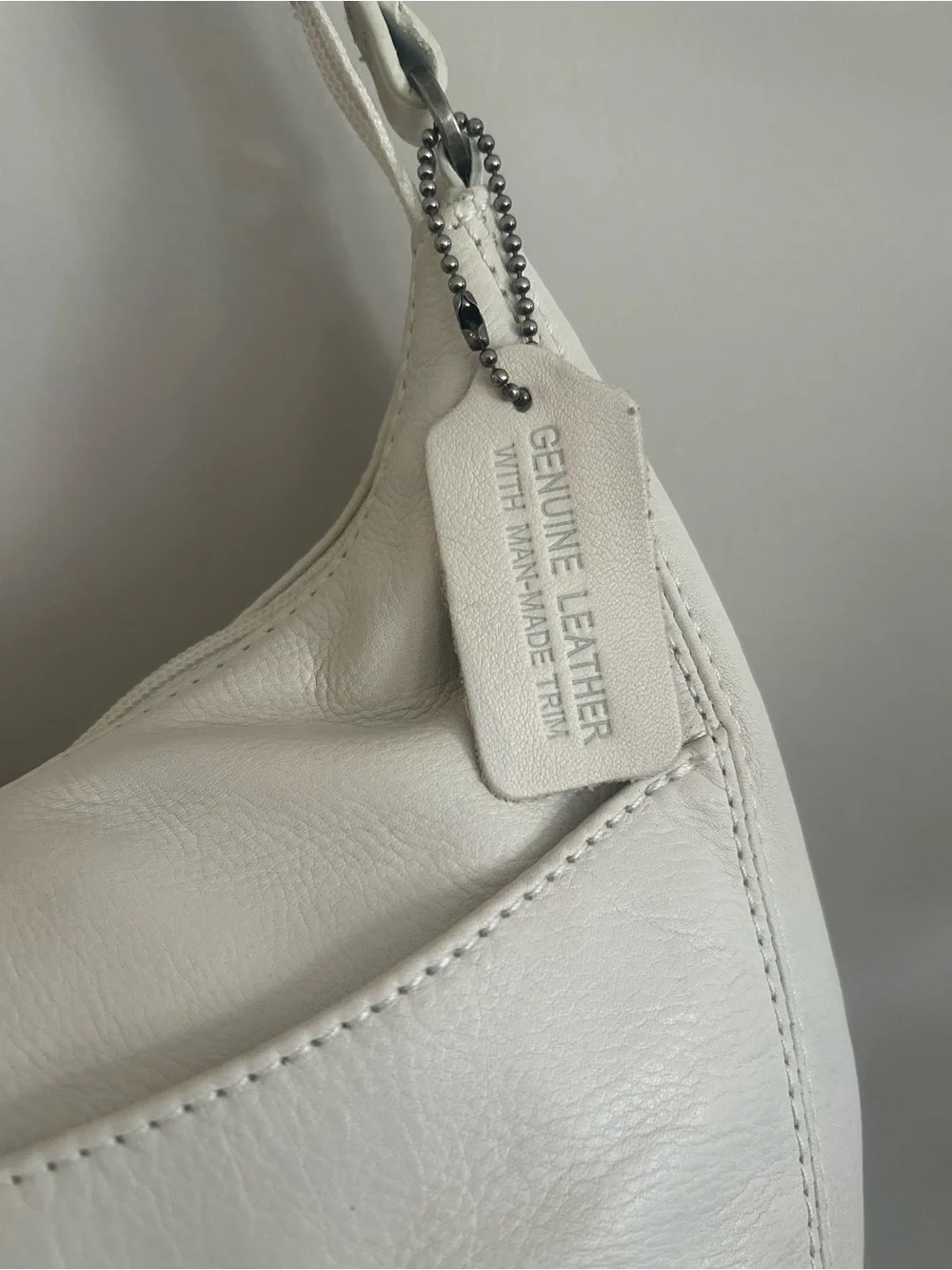ST. JOHN’S BAY White Leather Hobo Shoulder Bag